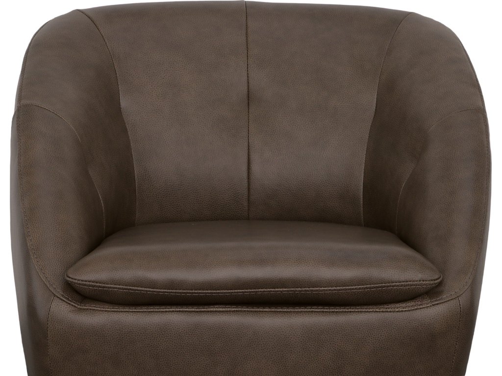 Wade Milk Chocolate Leather Swivel Chair - image 4
