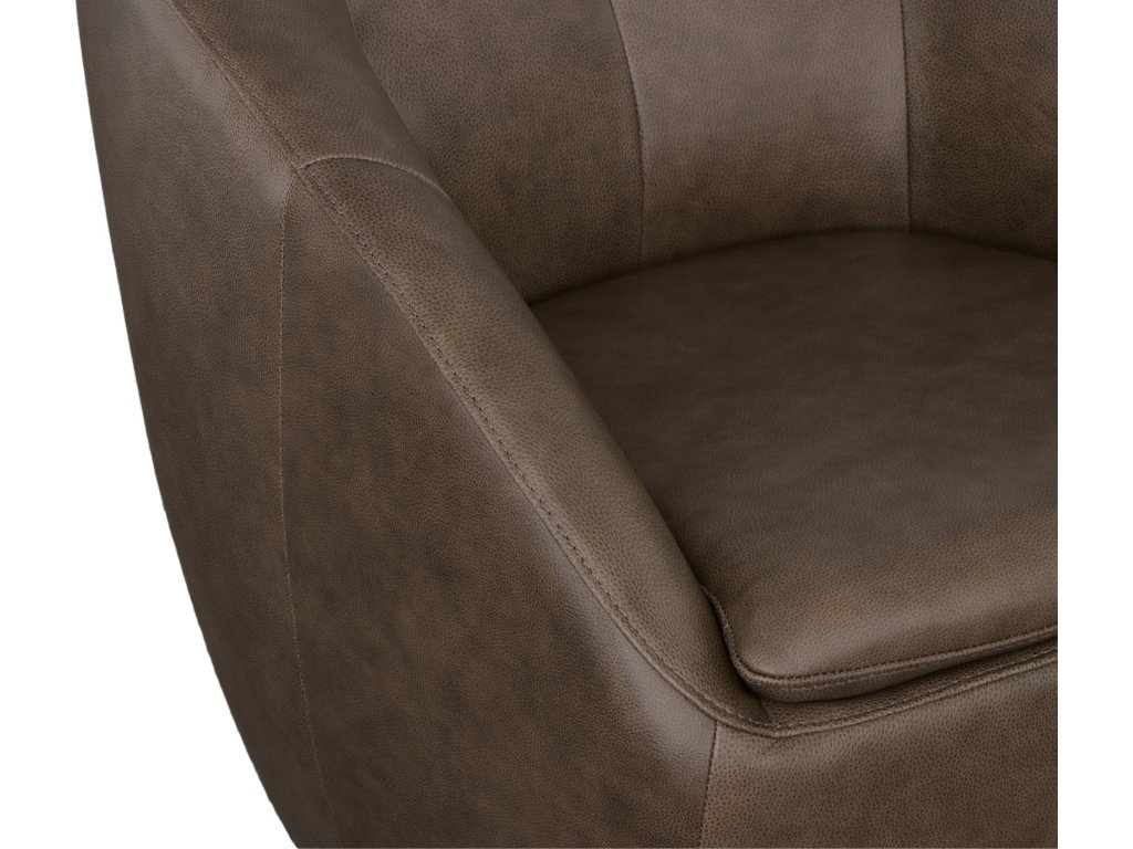 Wade Milk Chocolate Leather Swivel Chair - image 5
