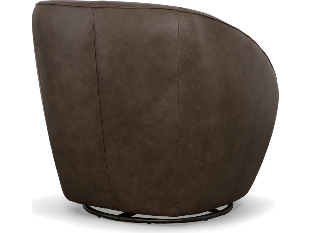 Wade Milk Chocolate Leather Swivel Chair - image 6