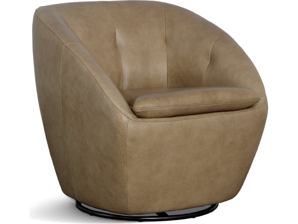 Wade Barley Leather Swivel Chair - main image