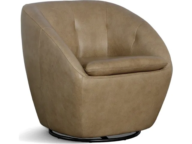 Wade Barley Leather Swivel Chair