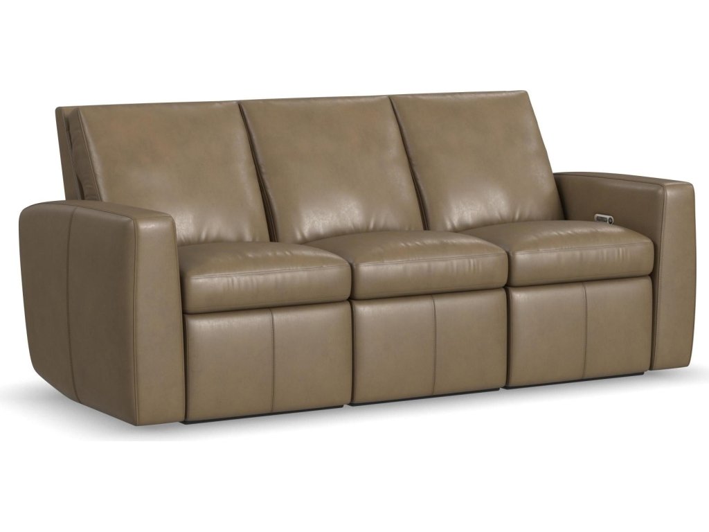Aria Fawn Leather Power Reclining Sofa - main image