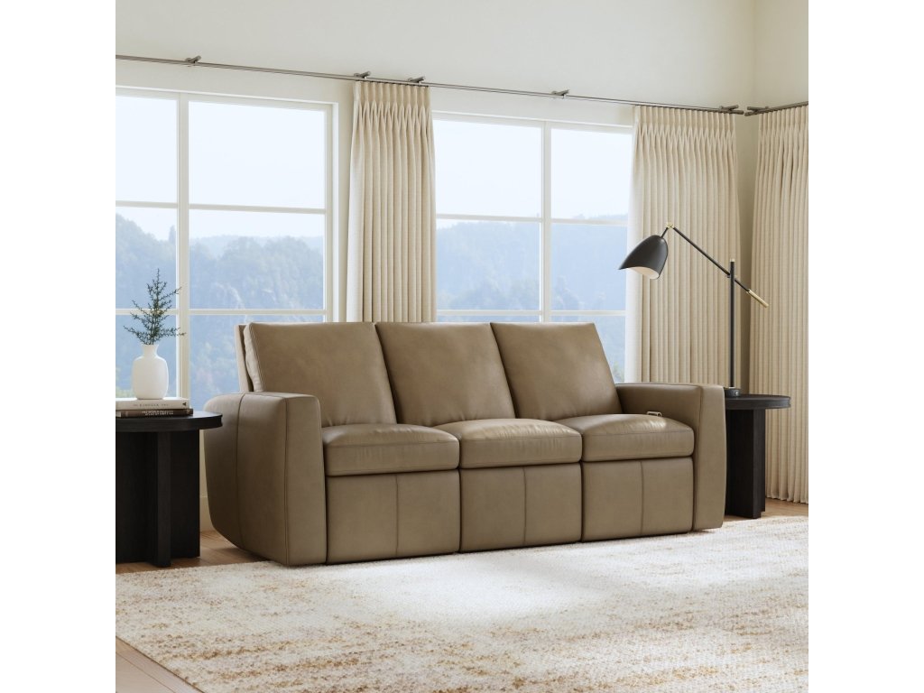 Aria Fawn Leather Power Reclining Sofa - image 1