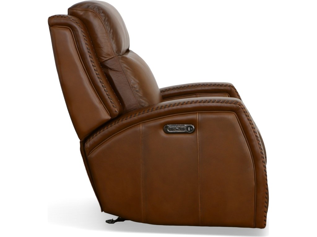 Mustang Rust Leather Power Gliding Recliner with Power Headrest - image 2