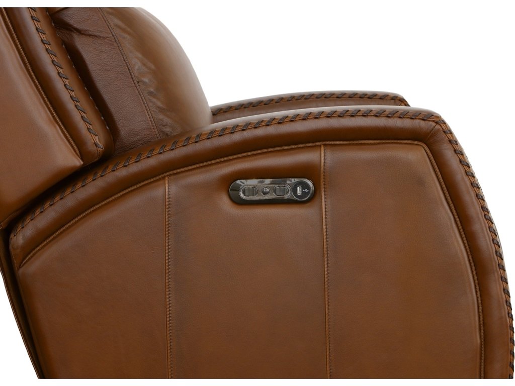 Mustang Rust Leather Power Gliding Recliner with Power Headrest - image 4