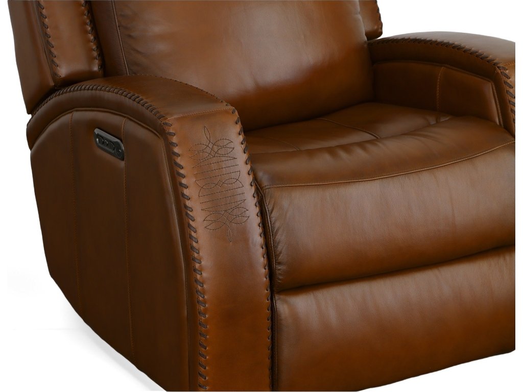 Mustang Rust Leather Power Gliding Recliner with Power Headrest - image 5