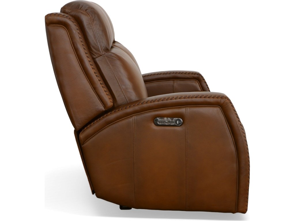 Mustang Rust Leather Power Loveseat with Power Headrest - image 2