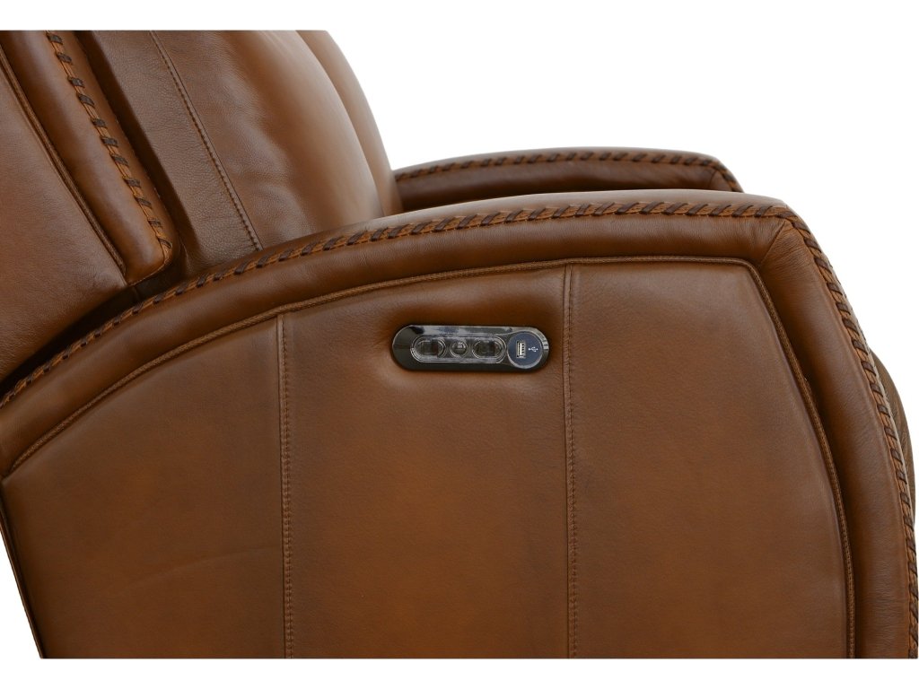 Mustang Rust Leather Power Loveseat with Power Headrest - image 4