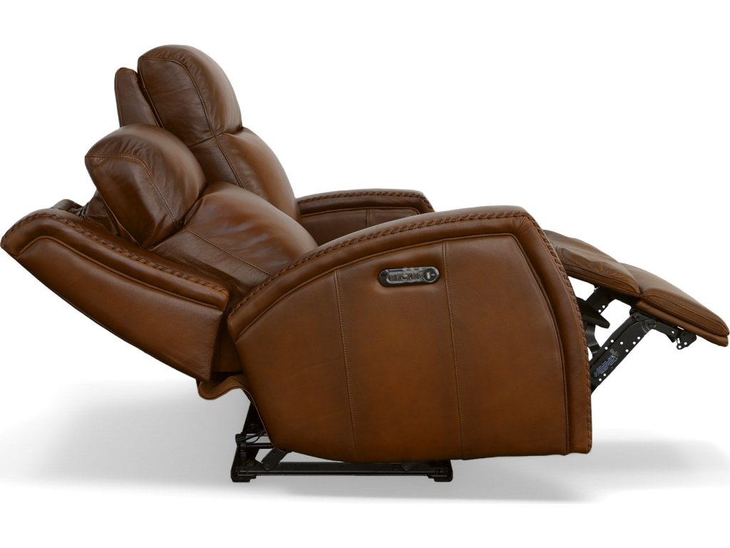 Mustang Rust Leather Power Loveseat with Power Headrest - image 6