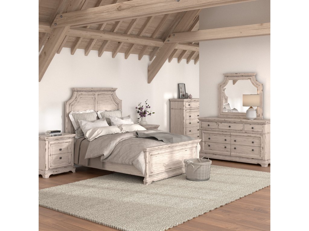 1910 Providence 5 Pcs Panel  Bedroom Set- Queen Bed, Dresser, Mirror, Chest,3 Drawer Nightstand - main image