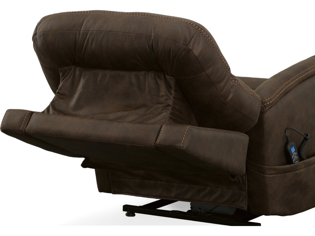 Atlas Walnut Fabric Power Lift Recliner with Power Headrest & Lumbar - image 10