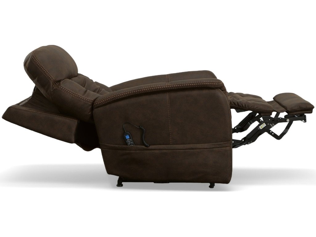 Atlas Walnut Fabric Power Lift Recliner with Power Headrest & Lumbar - image 11