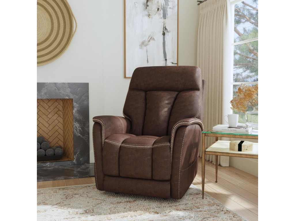 Atlas Walnut Fabric Power Lift Recliner with Power Headrest & Lumbar - image 1