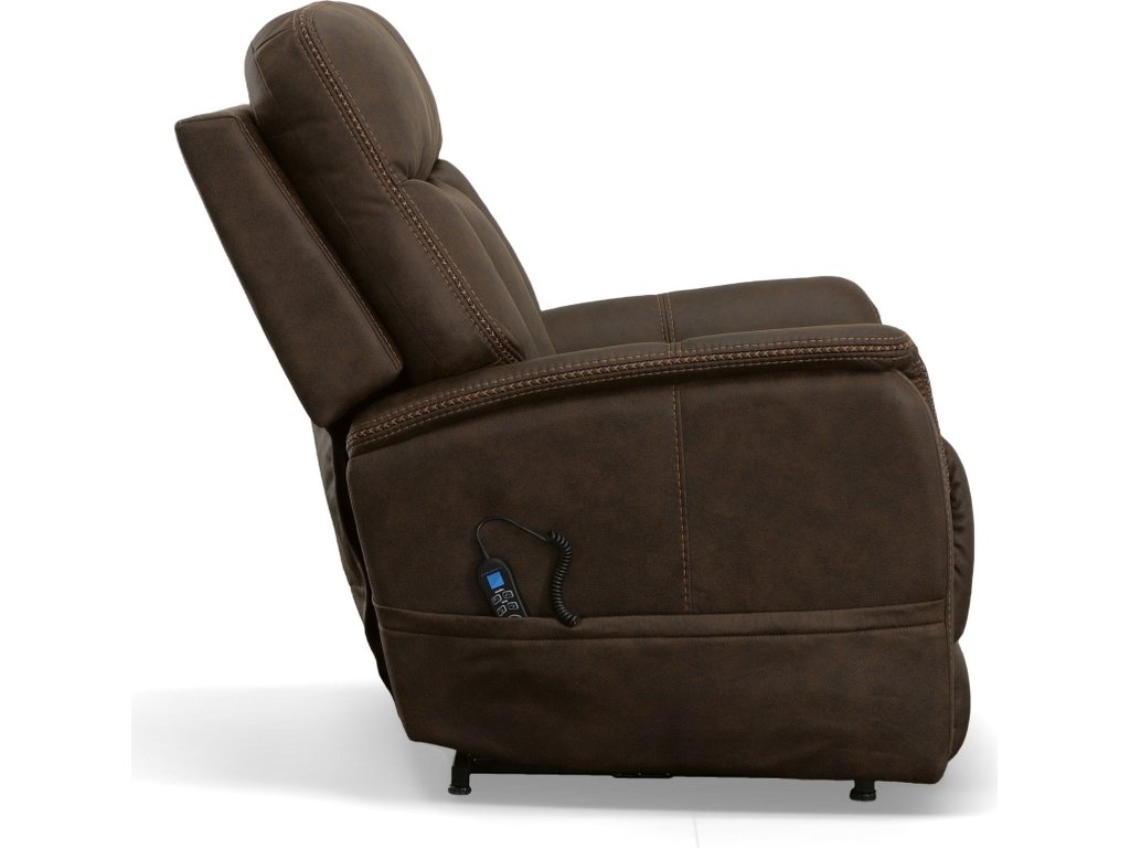 Atlas Walnut Fabric Power Lift Recliner with Power Headrest & Lumbar - image 3