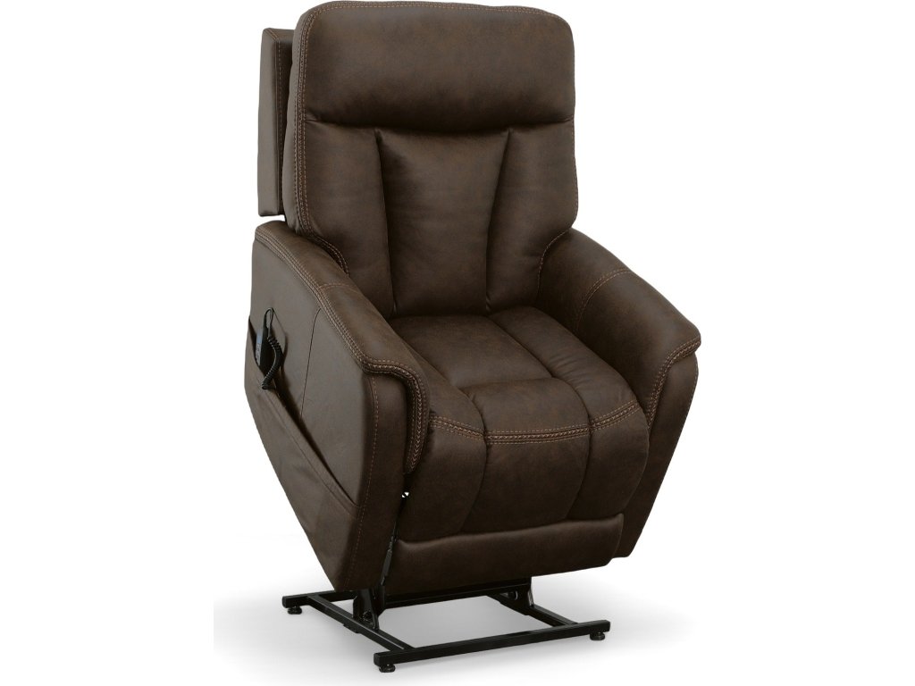 Atlas Walnut Fabric Power Lift Recliner with Power Headrest & Lumbar - image 6