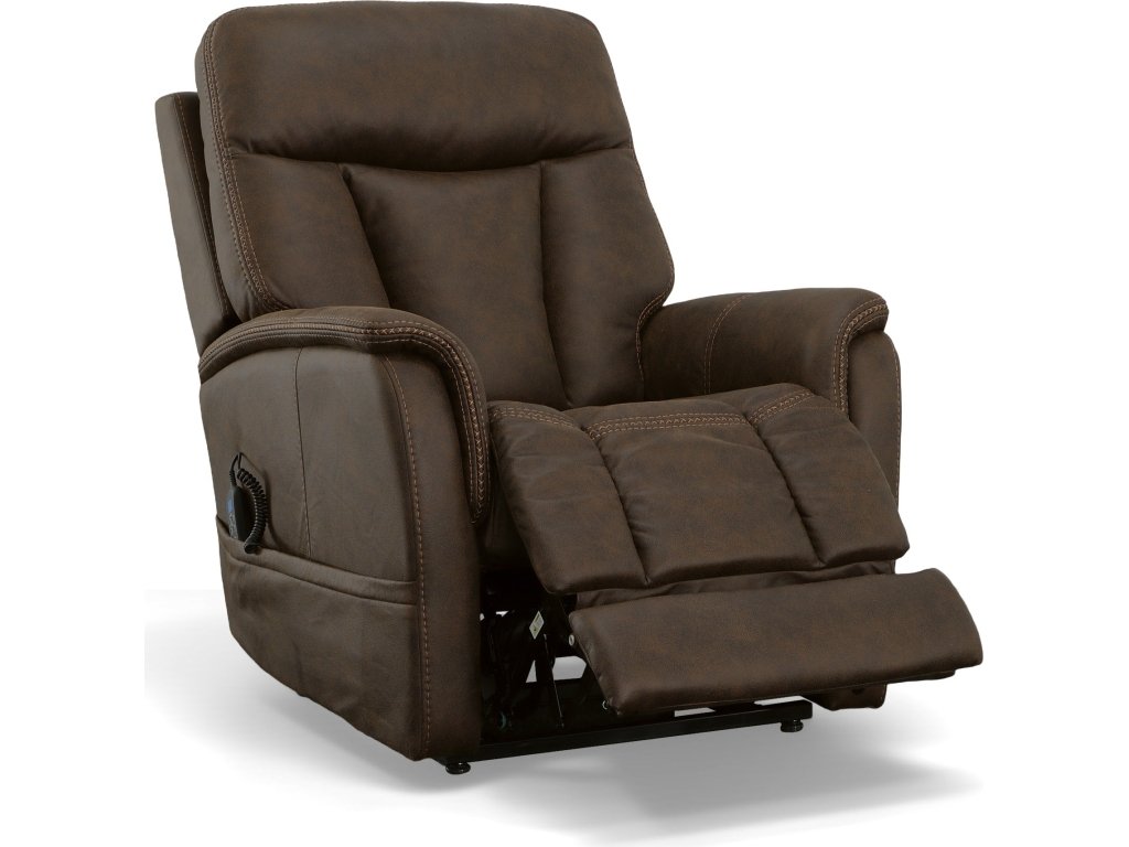 Atlas Walnut Fabric Power Lift Recliner with Power Headrest & Lumbar - image 7