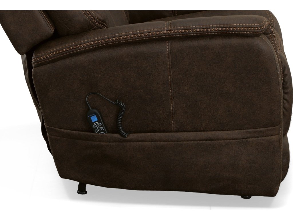 Atlas Walnut Fabric Power Lift Recliner with Power Headrest & Lumbar - image 8