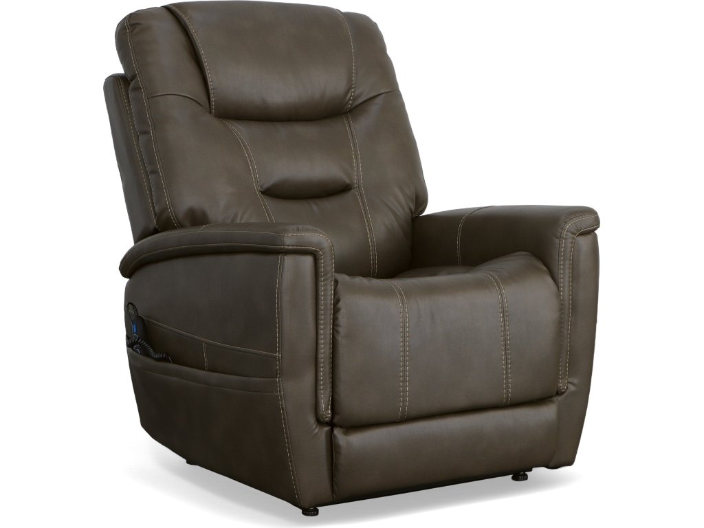 Shaw Driftwood Fabric Power Lift Recliner with Power Headrest & Lumbar - main image