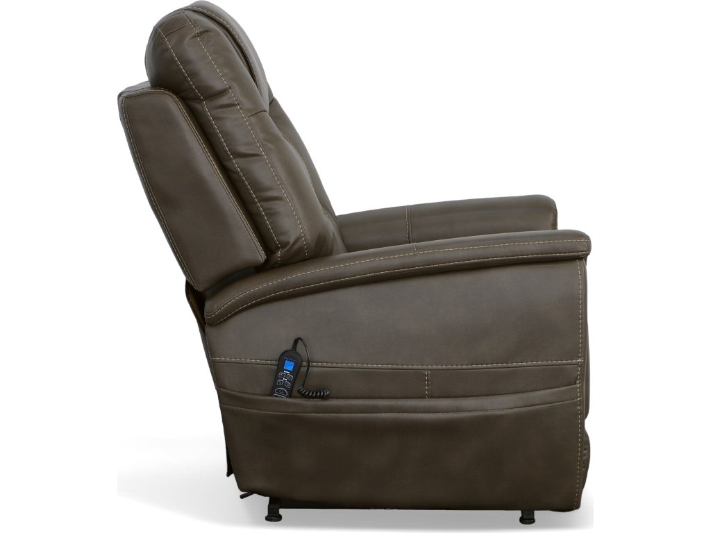 Shaw Driftwood Fabric Power Lift Recliner with Power Headrest & Lumbar - image 2