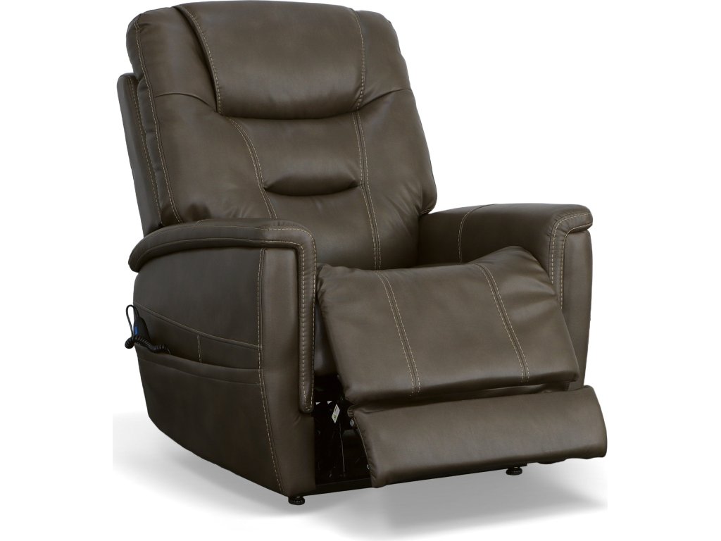 Shaw Driftwood Fabric Power Lift Recliner with Power Headrest & Lumbar - image 4