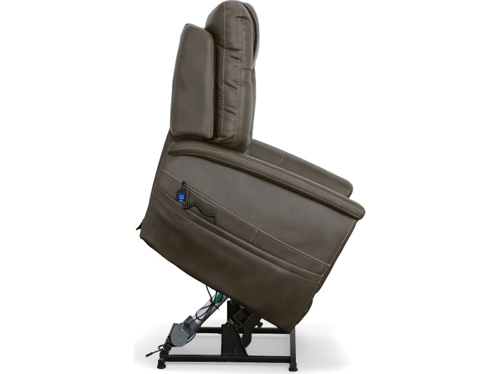 Shaw Driftwood Fabric Power Lift Recliner with Power Headrest & Lumbar - image 7