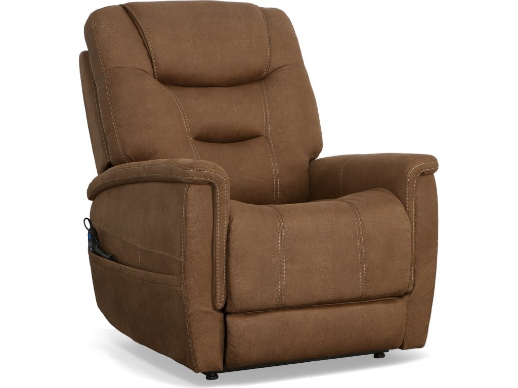 Shaw Russet Fabric Power Lift Recliner with Power Headrest & Lumbar - main image