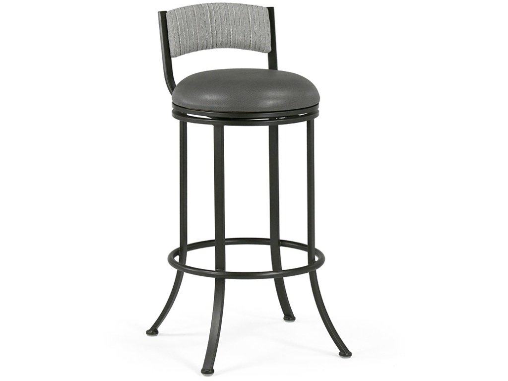 Johnston Casuals Furniture Monaco Swivel Barstool with Upholstered Back, primary thumbnail