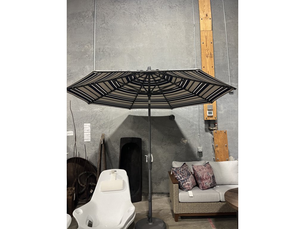 Table Umbrella with Base in Coast Stripe - main image