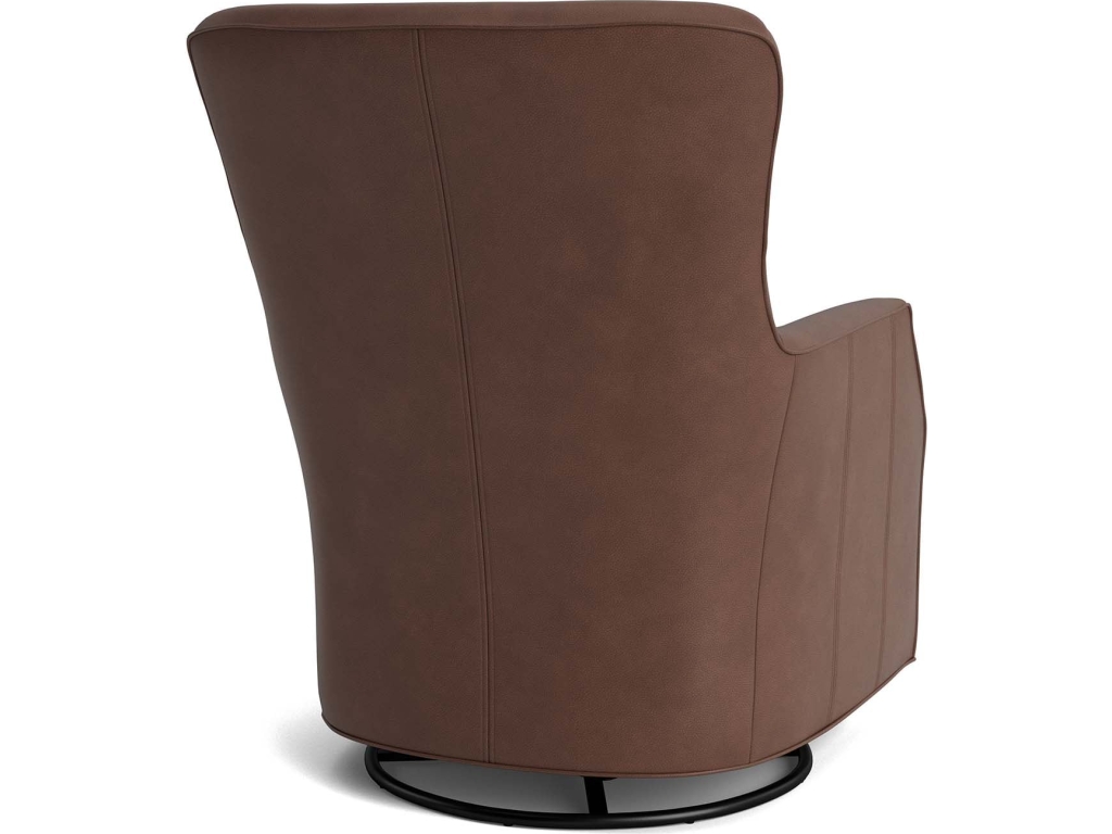 Kent Leather Slope Arm Swivel Chair - image 3