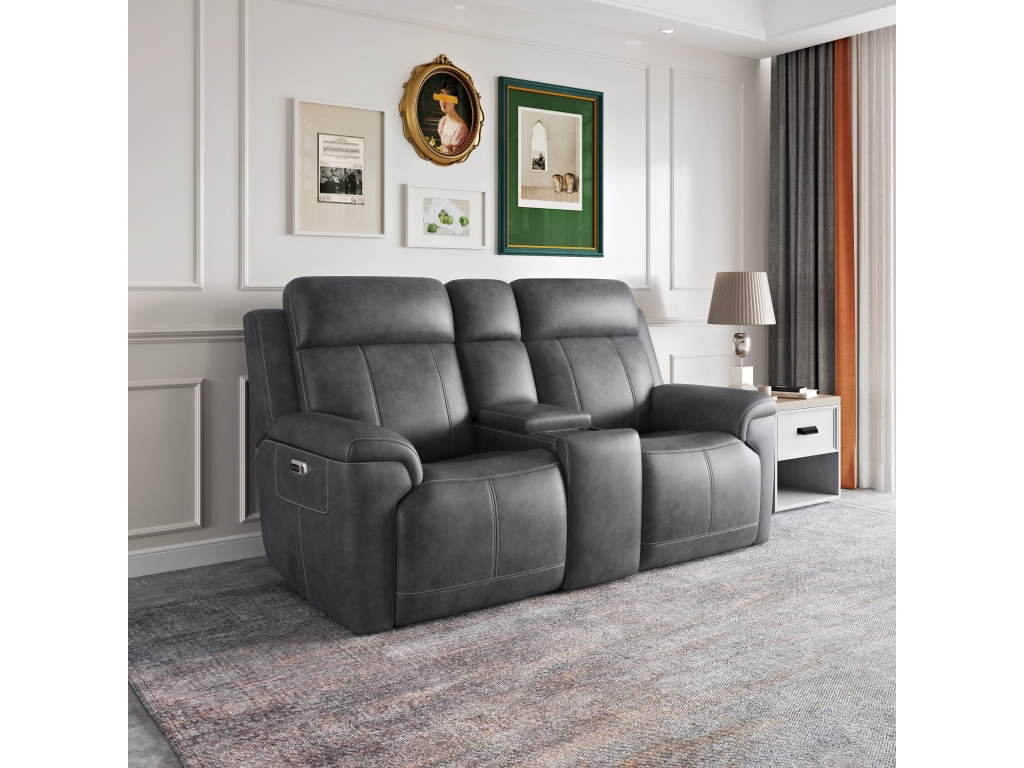 Amelia Charcoal Leather Slumberland Exclusive - image 1