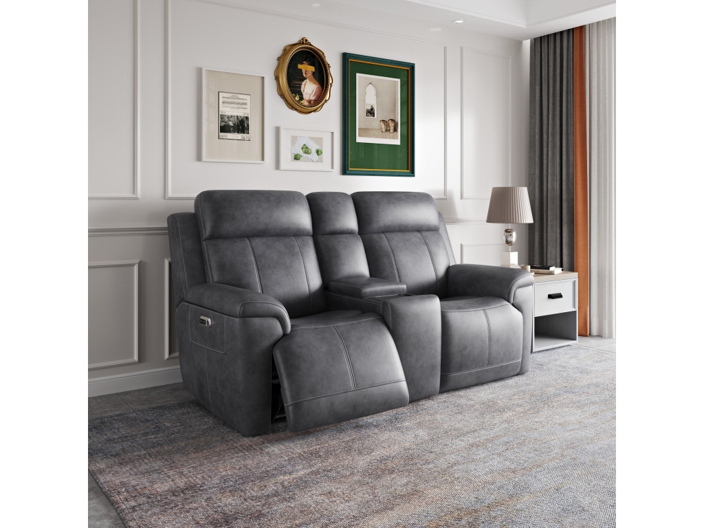 Amelia Charcoal Leather Slumberland Exclusive - image 4