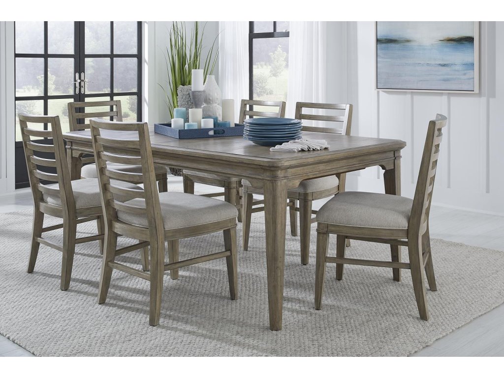 Rectangular Leg Table, 4 Ladder Back Side Chairs - main image