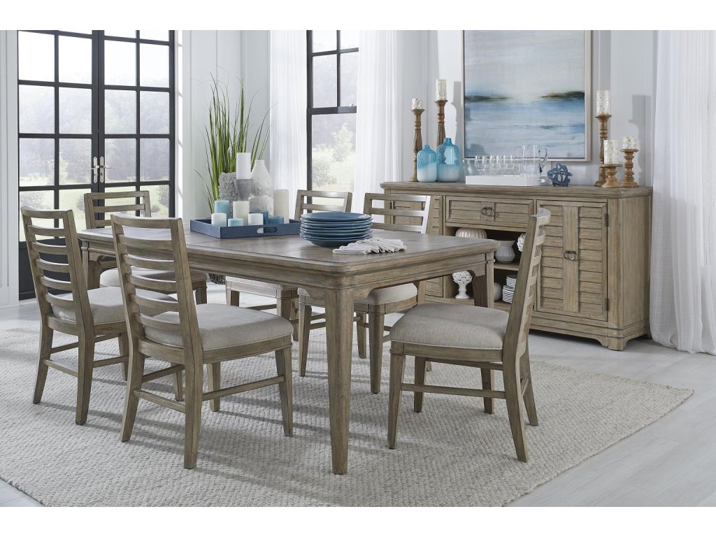 Rectangular Leg Table, 4 Ladder Back Side Chairs - image 1