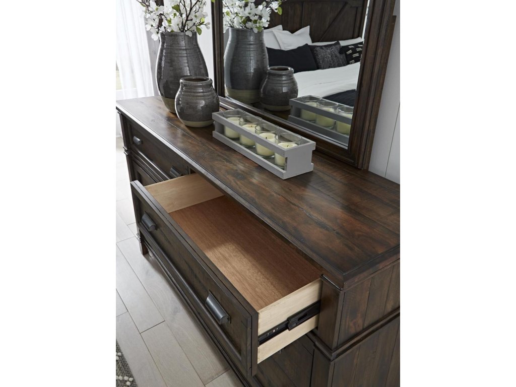 Queen Panel Bed, Dresser, Mirror - image 1