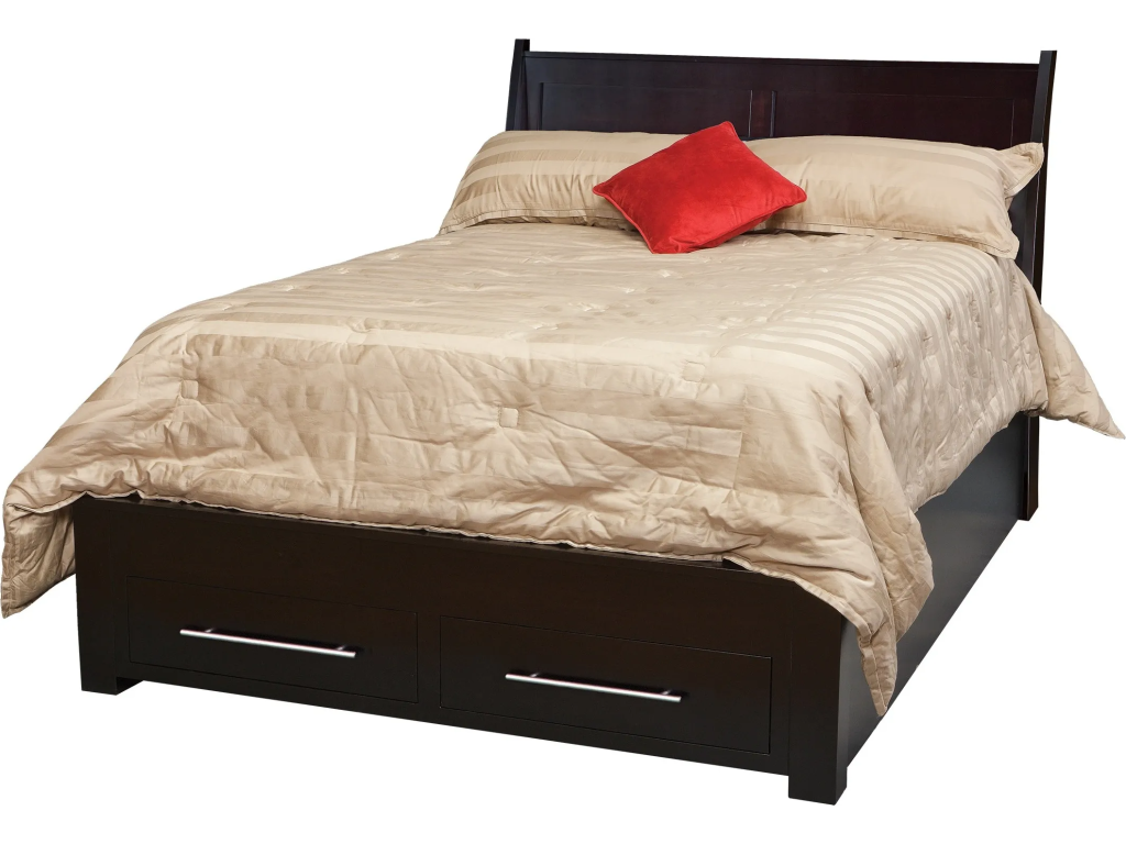 Daniel's Amish Metropolitan Queen Pedestal Bed w/2 Drawers in Footboard Panel/Wall Bed, primary thumbnail