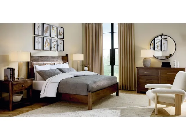 Heritage Live Edge Leather Upholstered Bed