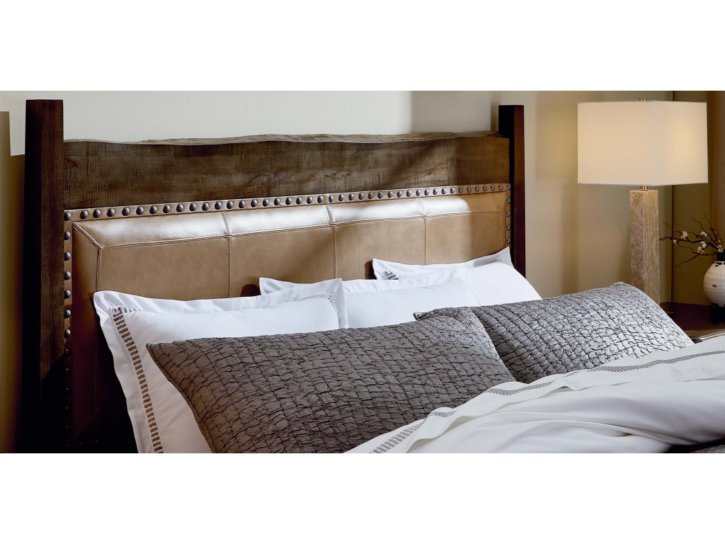 Heritage Live Edge Leather Upholstered Bed - image 2