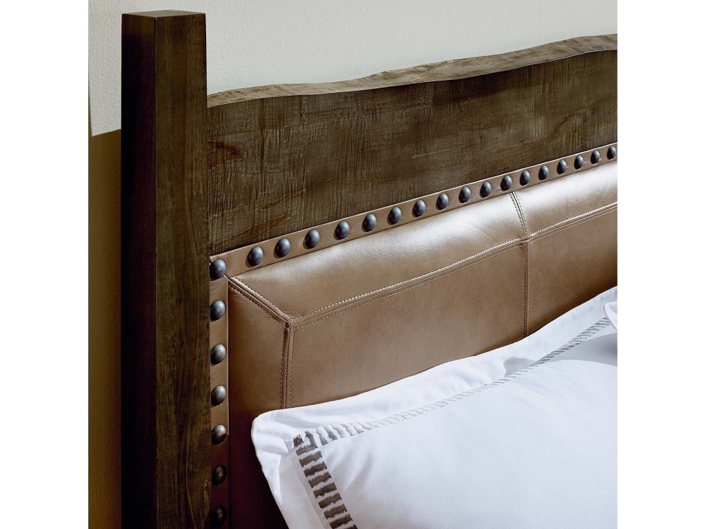 Heritage Live Edge Leather Upholstered Bed - image 4