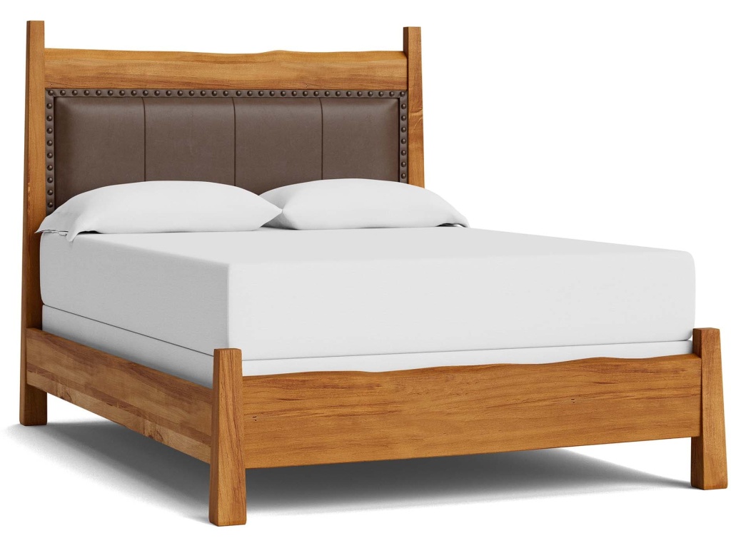 Heritage Live Edge Leather Upholstered Bed - main image