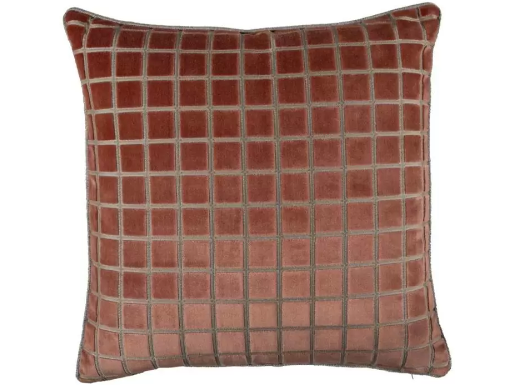 Checkered Terracotta Indoor Pillow - main image