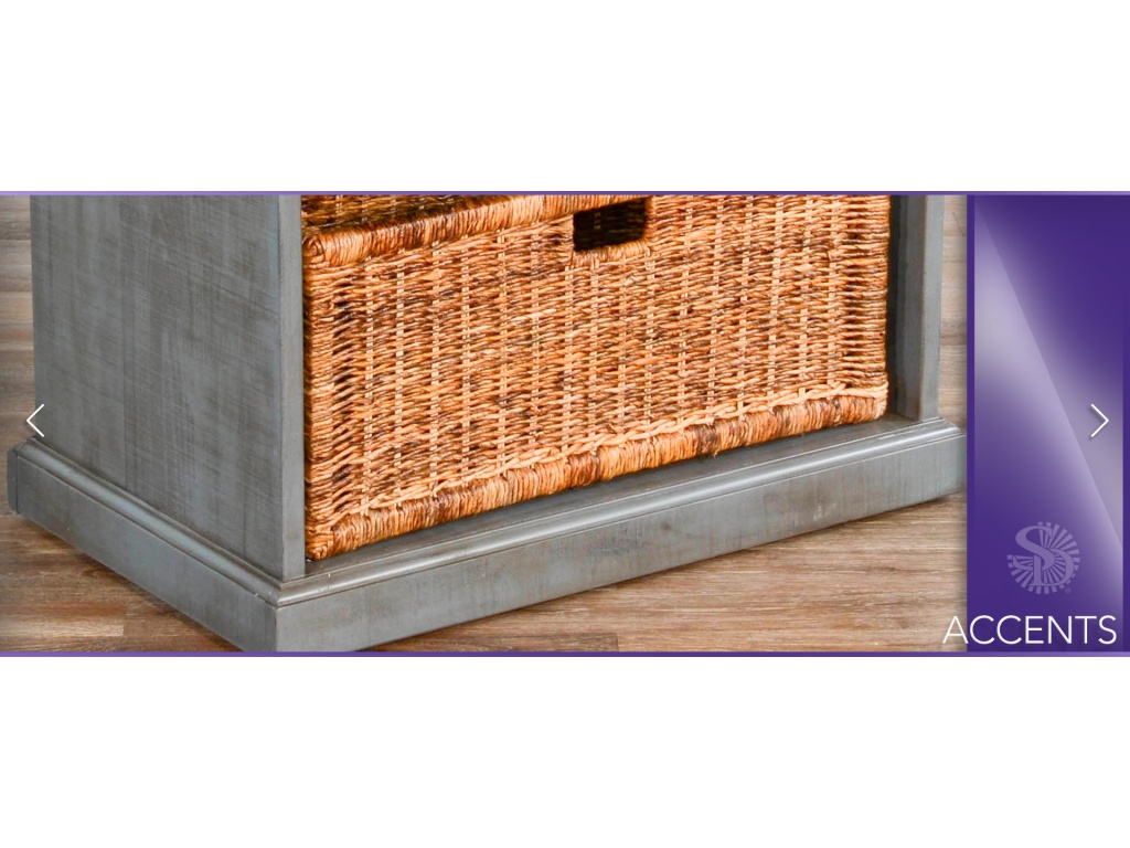Hall Seat w/ Natural Rattan Woven Basket - image 4