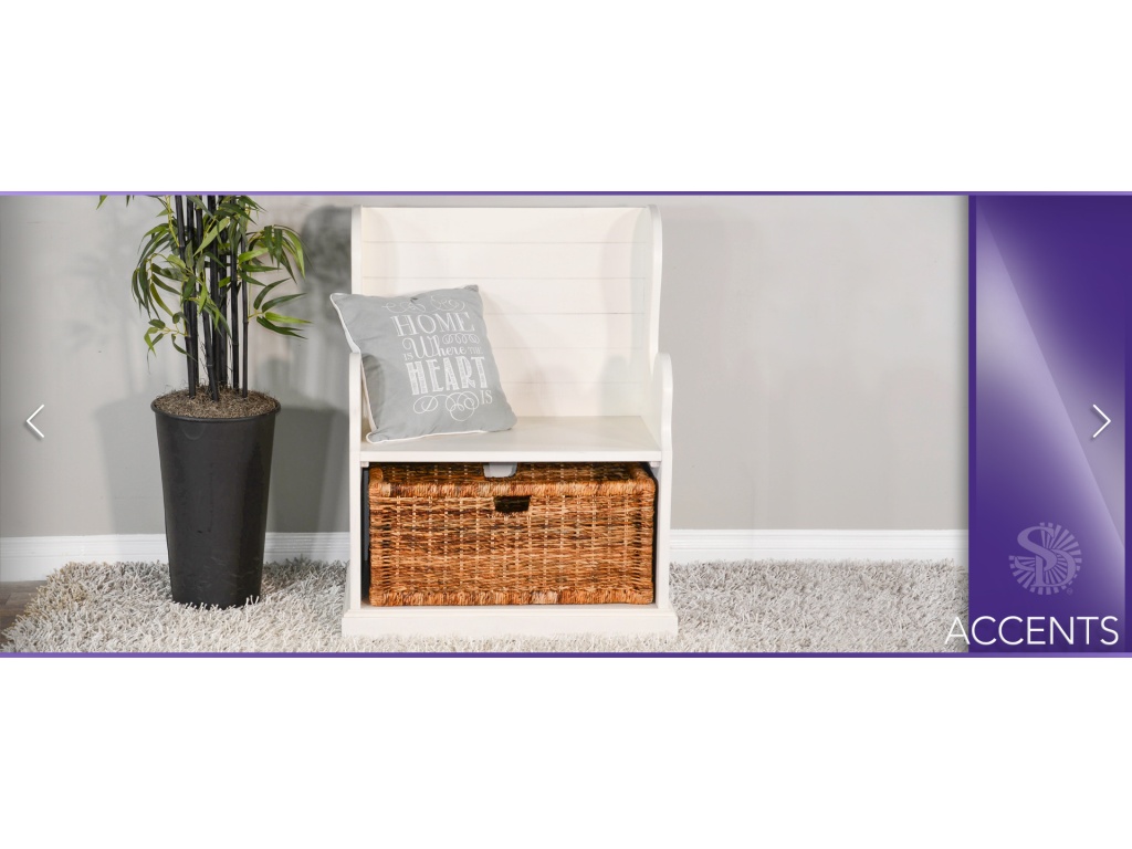 Hall Seat w/ Natural Rattan Woven Basket - image 5