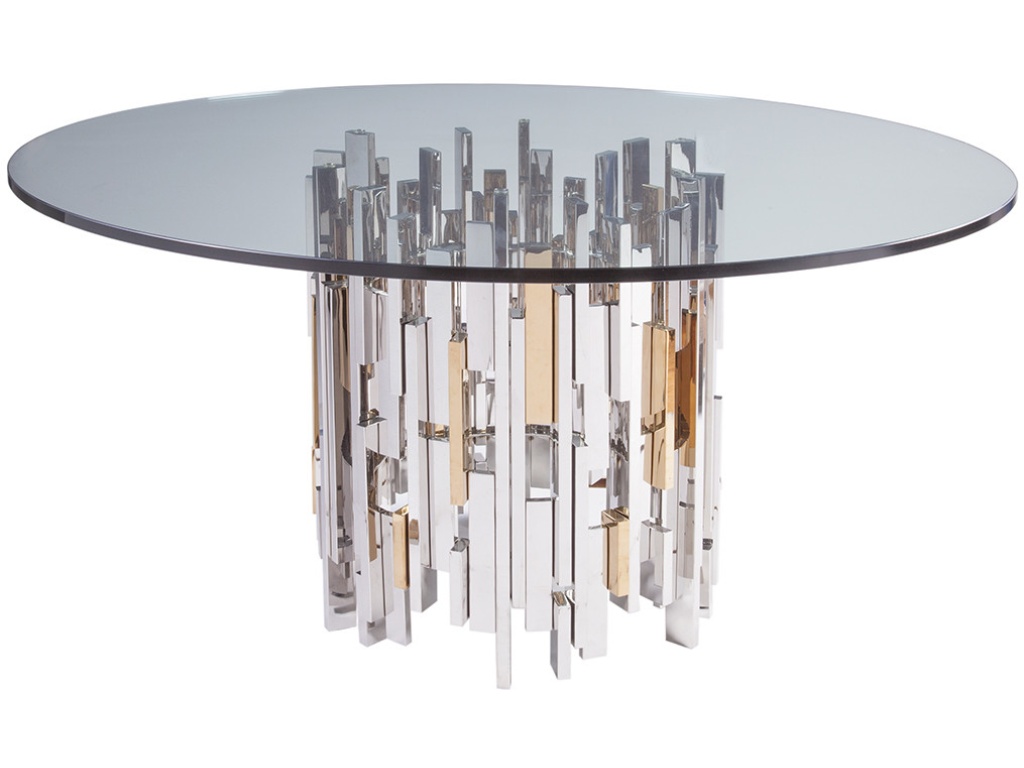 Cityscape Round Dining Table With Glass Top - main image