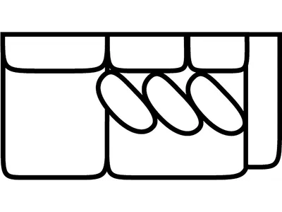 RSF 1 Arm Sofa (3 over 2) - Alternative View