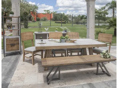 Metal Frame Bench