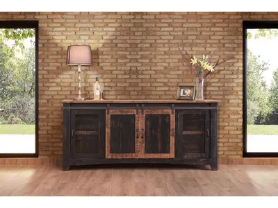 2 Sliding Doors, 2 Mesh Doors 80" TV Stand