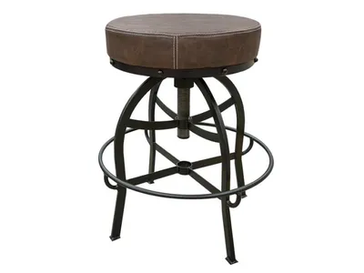 Upholstered Seat Adjustable 24-30" Swivel Iron Base Barstool