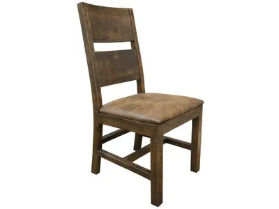 Upholstered Faux Leather Seat Chair