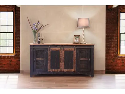 2 Sliding Doors, 2 Mesh Doors 70" TV Stand