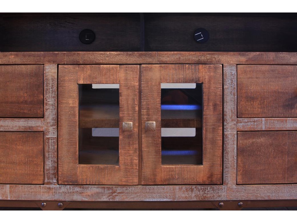 2 Glass Doors 4 Drawers 62" TV Stand - image 3